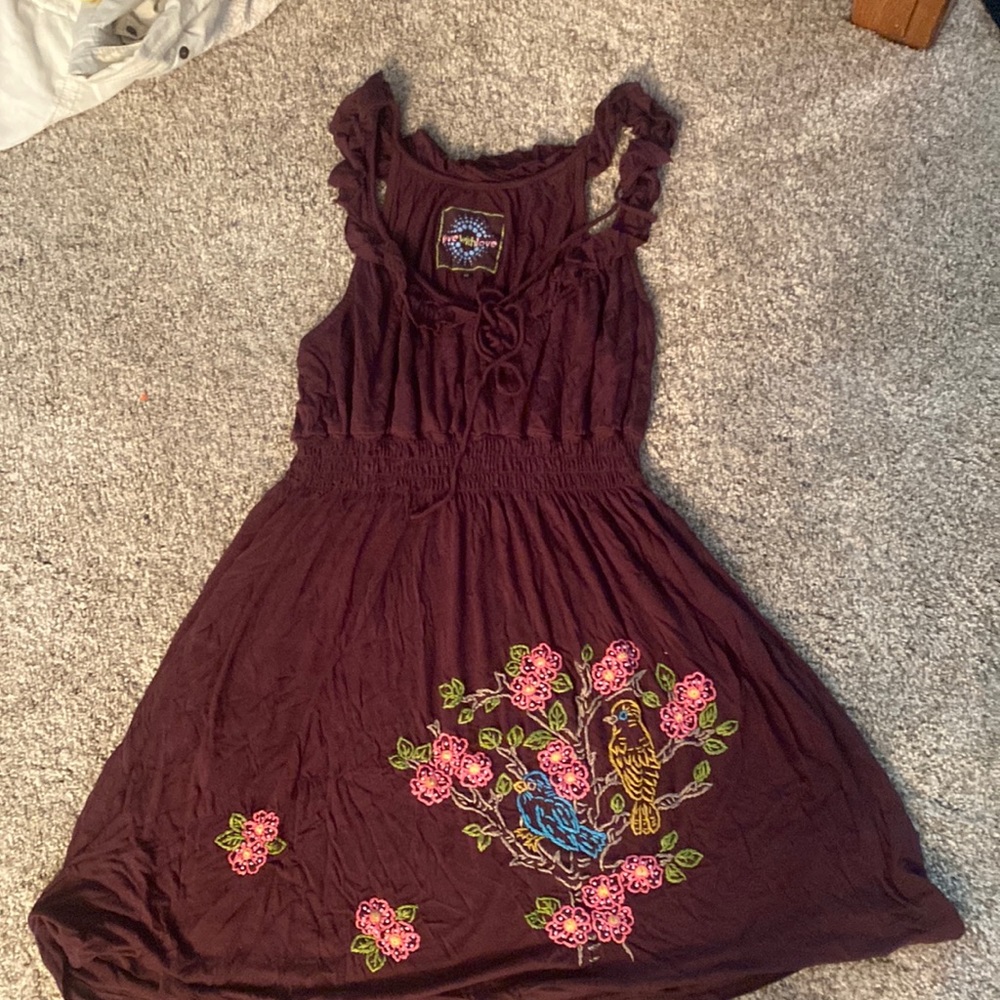 Nice Live with Love embroidered tank dress